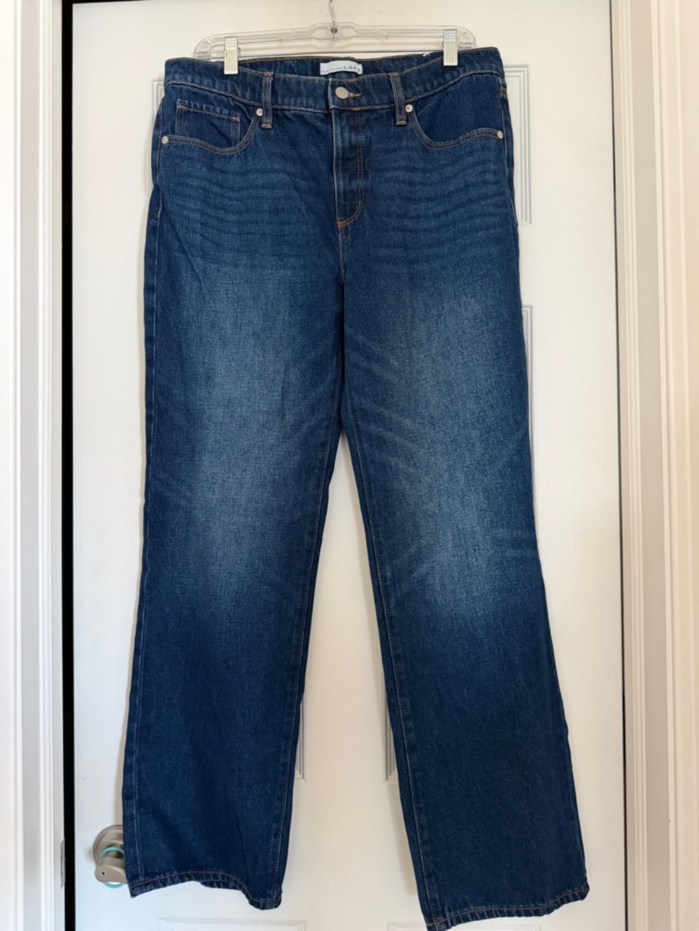 LOFT dark blue denim slouchy boyfriend jeans